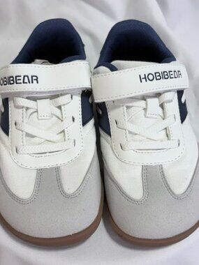 NWT HOBIBEAR Kids Wide Barefoot Sneakers White Blue EUR 31 / US 13-13.5